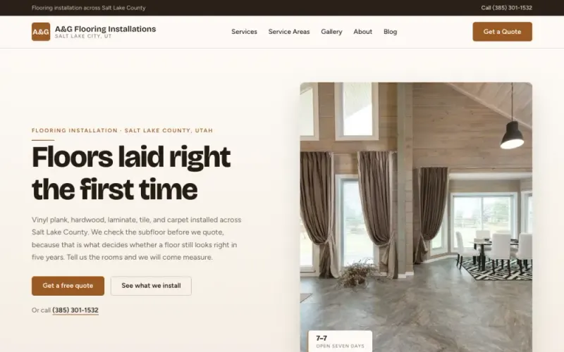Website we built for a flooring installer