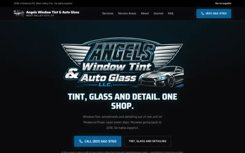 Website we built for a window tint and auto glass shop