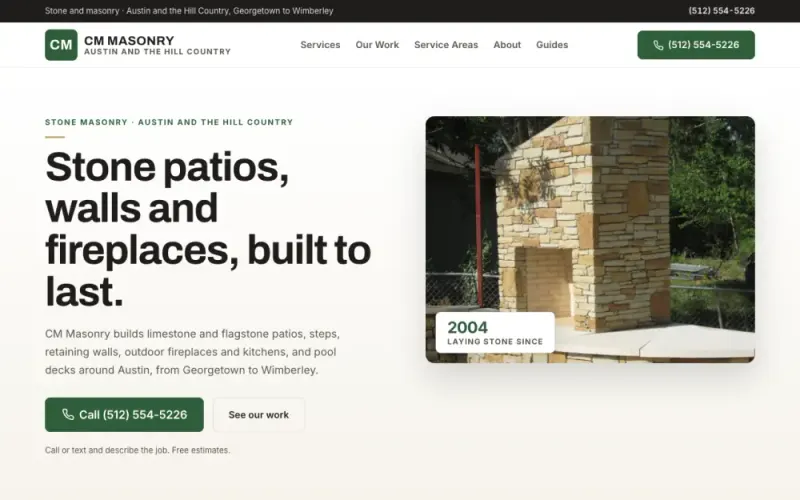 Website we built for a stone masonry company