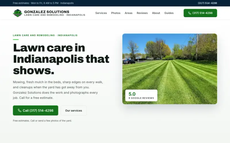 Website we built for a lawn care company