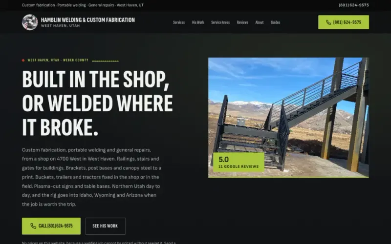Website we built for a welding and fabrication shop