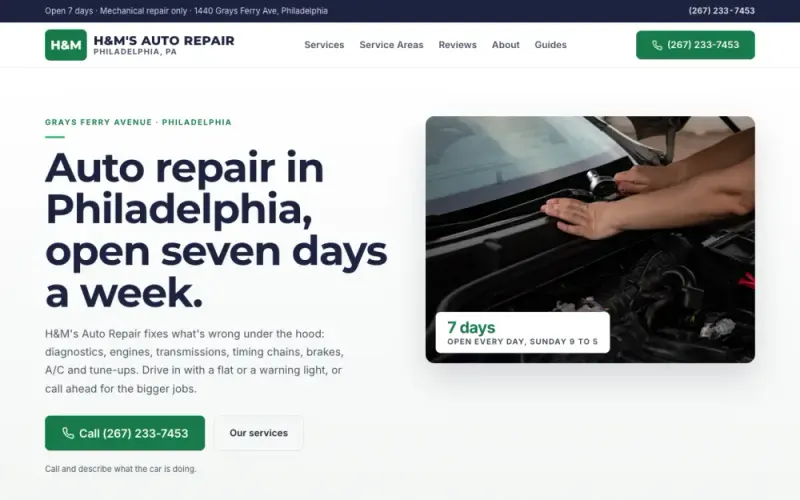 Website we built for an auto repair shop