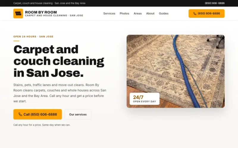 Website we built for a carpet and house cleaning company